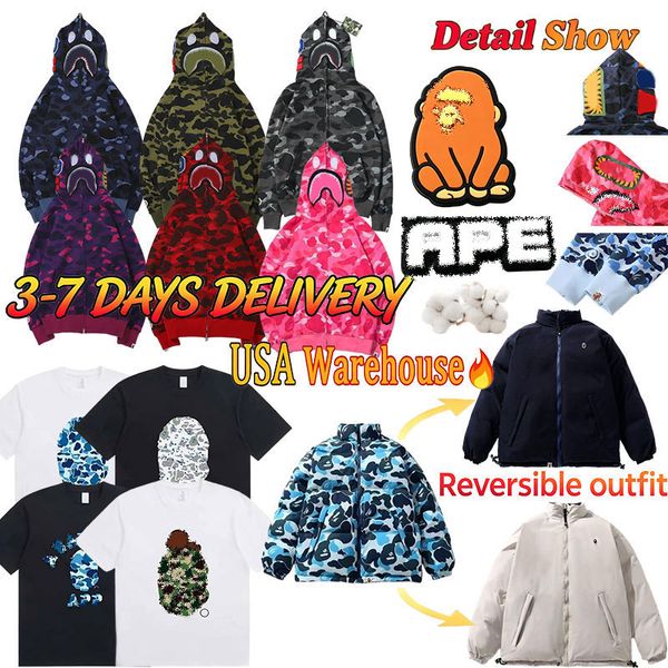 Shark Mens Designer Hoodies Jacket Full Zip Up Jackets Men …