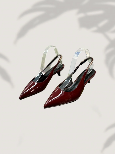 New Women's Leather Slingback Flats With Horsebit Detail