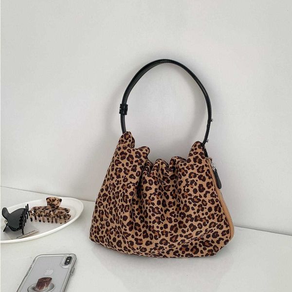 Women Vintage leopard Bucket print Shoulder bags New Winter Faux Suede Ladies Handbags Designer Female Crossbody Bag bolsa H260905
