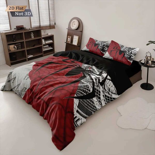 Black Spider Contra Printed 3pcs Duvet Set Mti Size Bedro And Dormitory Bedding Decoration hine Washable J260909