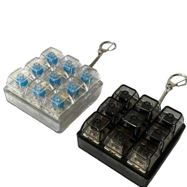 4/9 Keys Mechanical Keyboard Axis Tester LED Keyboard Key Toy Stress Relief DIY Button Keycap Fidget Keychain Toys Gift Q260910
