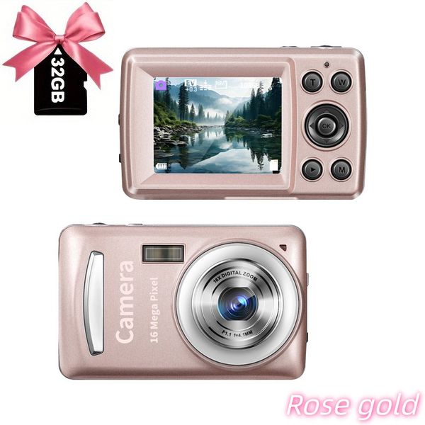 Mini Digital Camera, 16 Million High-Definition Pixel CCD Selfie Camcorder, Por…