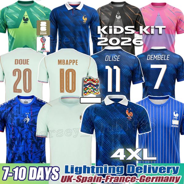 France Jersey 2026 Worldcup Mbappe Maillot Dembele Thuram Doue Olise Soccer Jersey Cherki Barcola Kone FFF Zaire Emery Equipe De France World Cup 2026 Kid Kit Xxxl-image