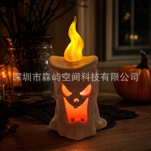 New Halloween horror tree decorations featuring glowing faces and lights 3D printed for home decor T260919