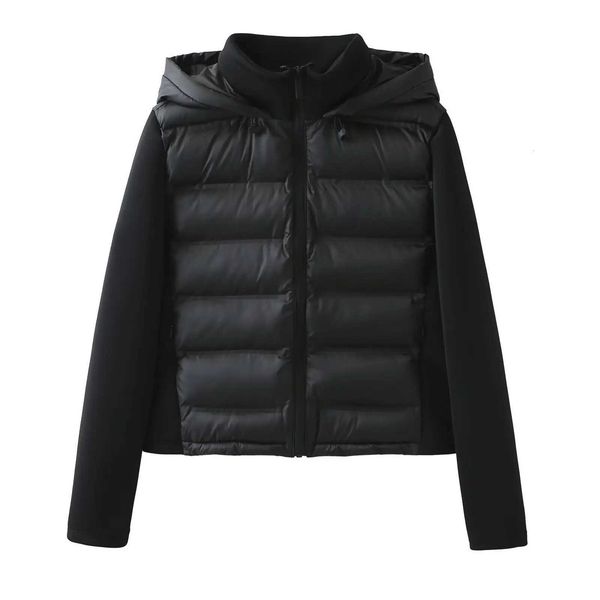 Women's Jackets Women Fashion Black Front Zipper Jackets Coats Vintage Hooded Neck Long Sleeves Female Chic Lady Outfits C260921