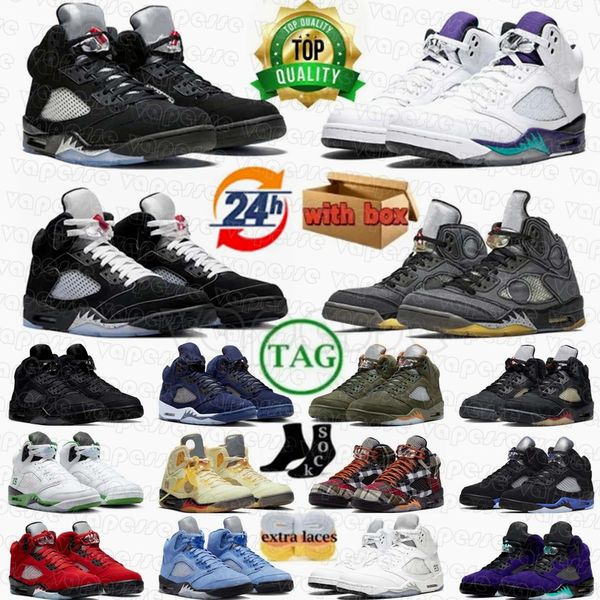 Basketball Shoes 5S Sneakers 5 Wolf Grey White Metallic Medium Soft Pink Fire Red Black Tongue Grape Black Metallic Reimagined White Metallic Awake Black Green Bean-image