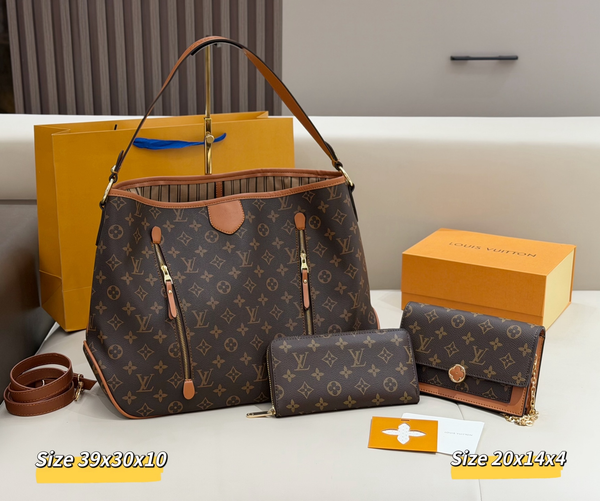 Unisex three-piece designer travel bag set, weekend travel bag, overnight bag, large crossbody bag, luggage bag, tote bag, wallet BDF