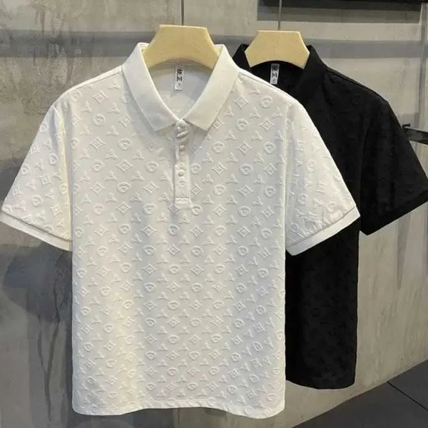Luxury Letter Embossing Ice Silk Short Sleeve Mens T Shirt Lightweight Breathable Comfortable Pure Cotton Mens Designer Tshirt Mens Polo Shirt Mens Clothes