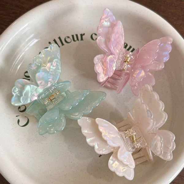 Colorful Fairy Claw Acetate Sweet Princess Butterfly Crab Clips for Women Girls Hairpin Hair Accessories ddmythur