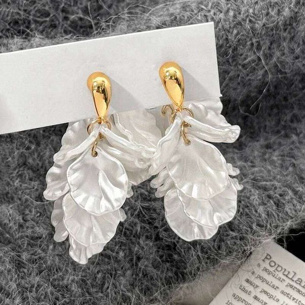 Real 925 Sterling Silver 18K Gold Minimalist Shell Flower Stud Earrings for Women Vintage Fine Jewelry Cute Plant Accessories