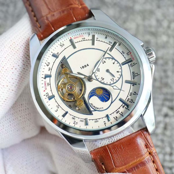 Exquisite Quality Men's Multifunctional Mechanical Chronograph Movement Watch Mineral Super Blue Light Mirror Fashion Casual Business Style, Black
Exquisite Quality Men's Multifunctional Mechanical Chronograph Movement Watch Mineral Super Blue Light Mirror Fashion Casual Business Style, Black