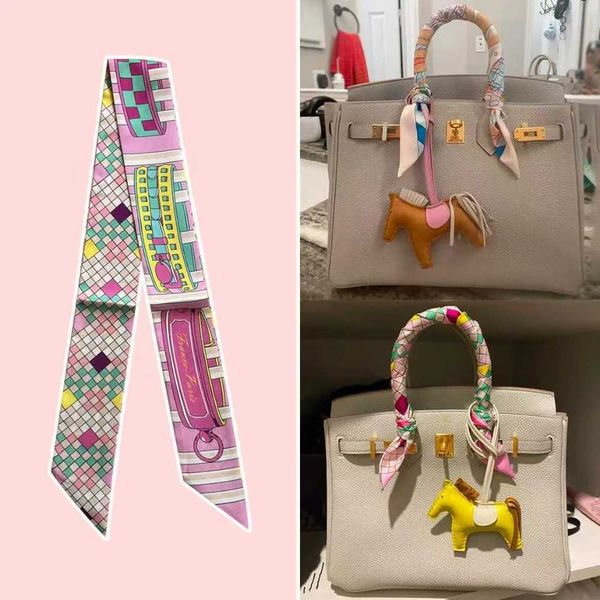 Printed Silk Scarf For Wen Summer Lightweight Neck Scarf Collar Bandana Bag Str…