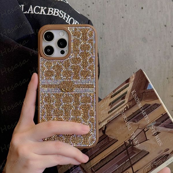 Phone Luxury for Full Case BlGlitter iPhone Mobile 17 Air 16 15 14 13 Pro Max Soft Rhine Spliced Decoration Shell Cover Designer Cover iPhone16 15pro M260703