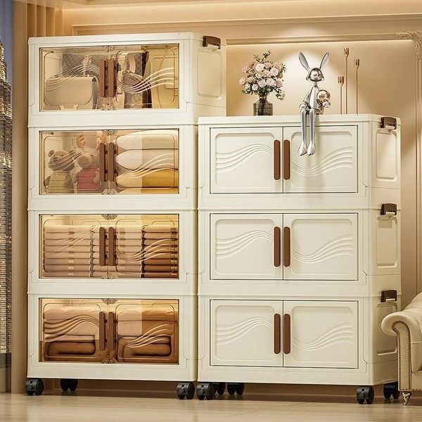 Bestseller Foldable Box with Door Durable Easy-to-Assemble Organizer for Clothes Books Toys Ideal Clear Storage Solution ddmytues