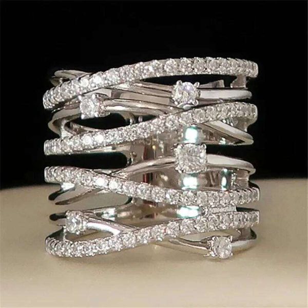 Cross Ring Female Wedding Party Accessories with Fashion Design Luxury Trendy Jewelry for Women