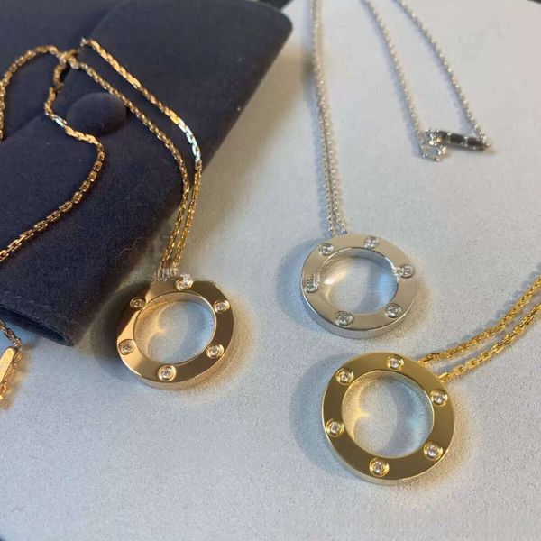 Necklace designer luxury jewellery women 18K gold Pendant Necklaces metal diamonds love circle thin letter charm necklace lovely Valentines Day gifts