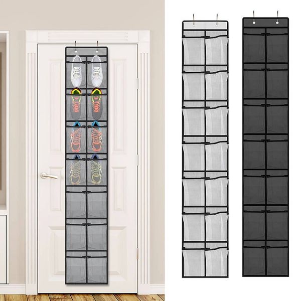 1PCS Hanging Rack Over the Door Large Breathable Mesh Pockets Slippers Organizer Shoe Storage ddmynov