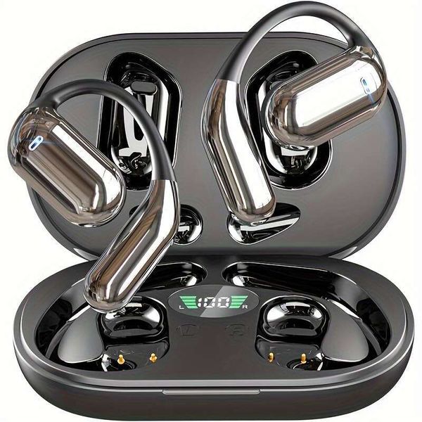 Wireless Headphones Open Design, Sport Earbuds Featuring Touch Volume Control, Built-In Microphone, Ear Hooks. They Offer 50 Hours Of Playtime Xingkaisheng