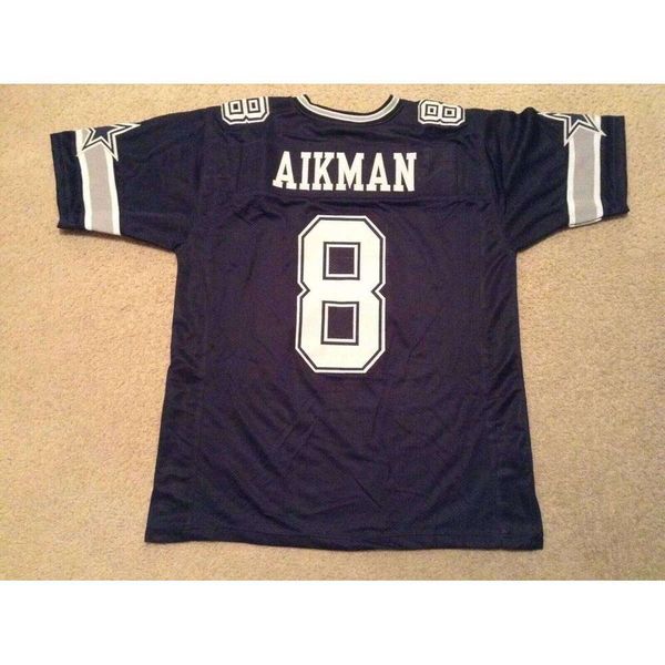 Troy Aikman CUSTOM Sewn Stitched Blue Football Jersey — compare prices at CompareOffers