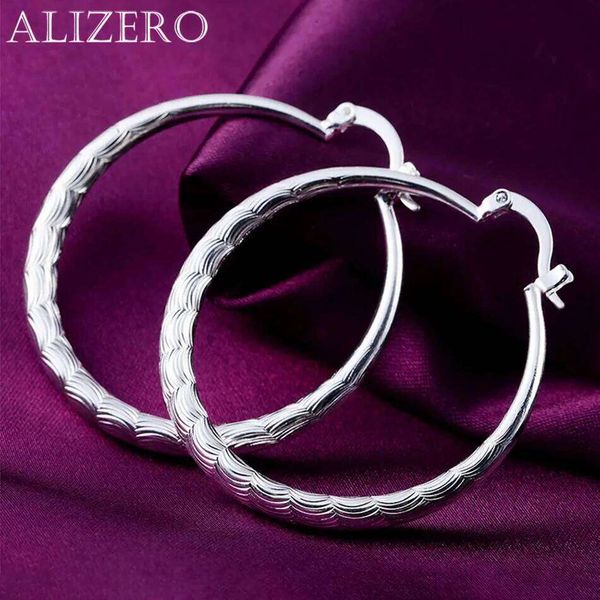 Fashion 925 sterling Silver Earrings for Women Jewelry 4CM Big circle hoop earrings Ear loop hanger lady party Christmas gift