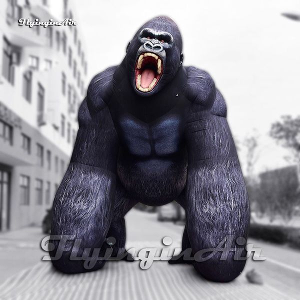 Giant Black Inflatable Gorilla King Kong Balloon Strong Animal Model With Blower For Carnival Stage Decoration