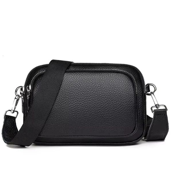 100 Genuine Leather Shoulder Bag For Women Rectangle Bags Crossbody Handbag Female Solid Color Messenger 2026 260104