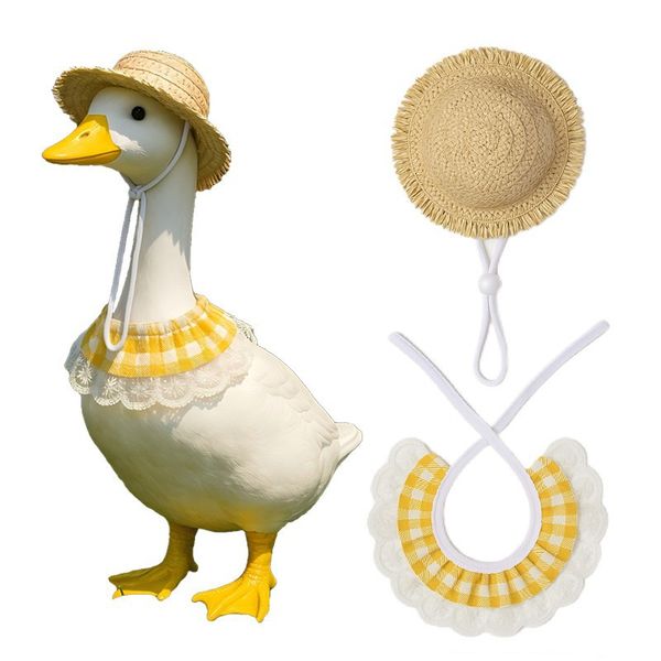 Porch Goose Costume Decorative Pastoral Style Hat Pet Outfit Festive Atmosphere Lawn Goose Statue Clothes Funny Hat Costume For Holiday Garden Lawn
