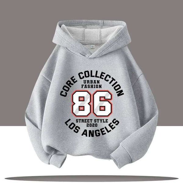 New Autumn Winter Retro Digital Cartoon Letter Printed Children's Hooded Sweatshirt Boy Girl Pullover Casual Fashion Kid Hoodie X260109