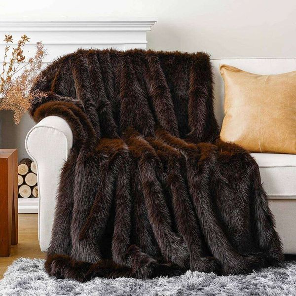 Battilo Fluffy Soft Luxury blanket Bed Sofa Mink Faux Fur Throw and Blankets Large Warm Blanket for Home Decor X260109
