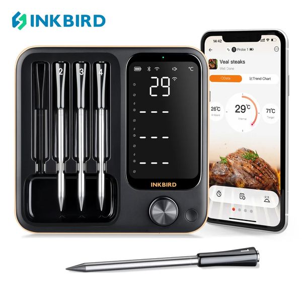 INKBIRD INT-14-BW Three-Mode Wireless BBQ Thermometer with 4 — compare prices at CompareOffers