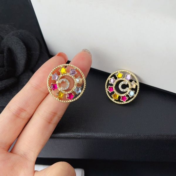 Multicoloured Gemstone Gold Earrings