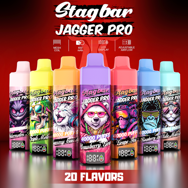 Stagbar Jagger Pro Disposable Vape 40000 Puffs Vibrant Flavors Electronic Cigarettes Dual Mesh Coil Vaper JNR Falcon 40K 50K 30K Puff Geek Bar EU Warehouse