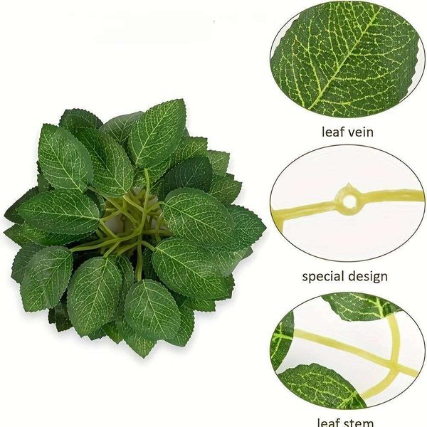 Artificial Green Fake Flower Loose Leaves DIY Wedding Party Decoration Rose Vine Garland Supplies 26W0112