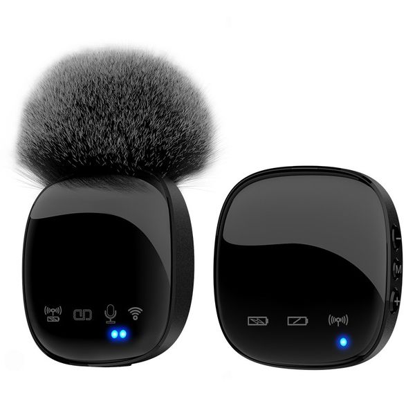 Clip-on Wireless Microphone Bluetooth Noise Cancelling Recording/Ktv/Live Streaming Compact Lavalier Mic for Clear Audio Capture speaker