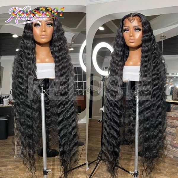 26 28 Inch Silk Top Full Lace Front Dark Brown Human Hair WigBurmese High Quality V Part Raw Bouncy Curly Human Hair Wig Vendor
