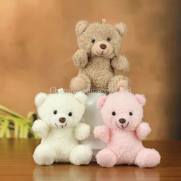 Stuffed Animals Plush Little Bear keychain Plush Doll Animal Bear Curly Plush Sitting Doll Couple Toy Soft Bear Bag Pendant