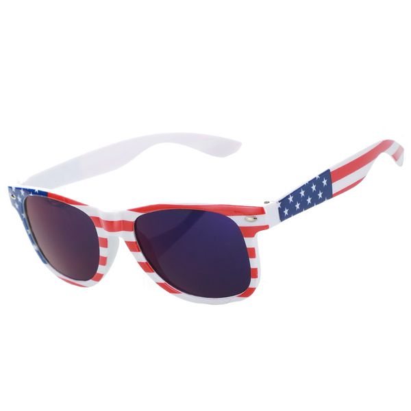 Red White Blue Stripe Star Sunglasses Rivet Style Shades Blue Coated Lenses/Heart-shaped Frames For July 4th Independence Day/250th Anniversary Celebrations Attire