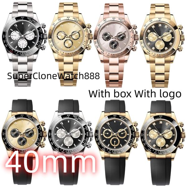 Luxury men's automatic mechanical watch 40mm watch 904L all stainless steel strap light blue classic swimming night treasure Watches watch luxury rubber with box