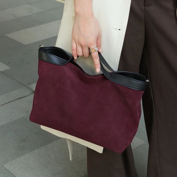 Toptrends Suede Cow Genuine Leather Tote Handbags For — compare prices at CompareOffers