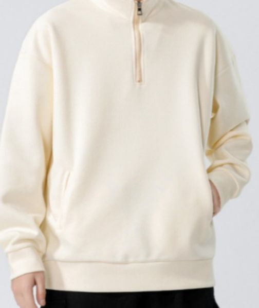 a486 Men Long-sleeved Autumn and Winter Heavy Loose Solid Color Lapel Youth Casual