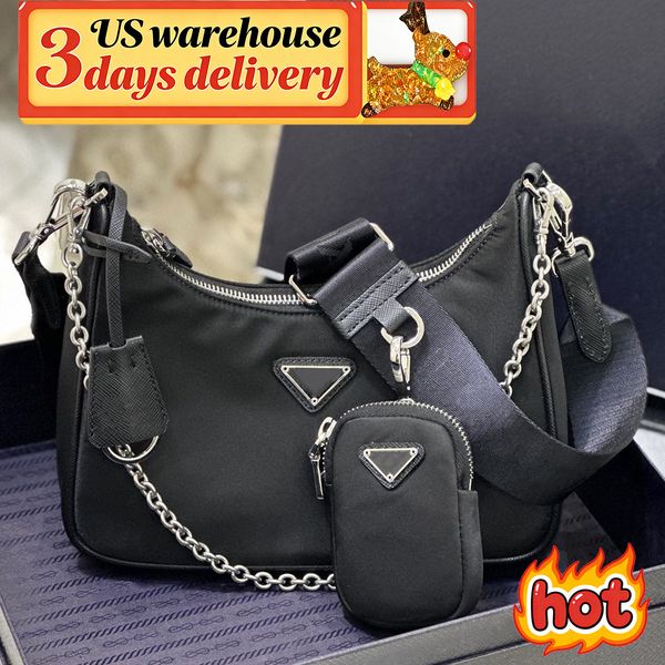 Designer Bag Shoulder Bag Luxury Black 2025 New Recycled Nylong Large Capacity Handle Bag Ladies Shoulder Bag Detachable Shoulder Strap handbag Classic Bag