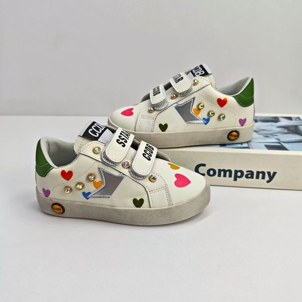 Spring Kids love sneakers INS girls letter buckle casual shoes children dir soft non-slip bott Flat shoes S5632J260516