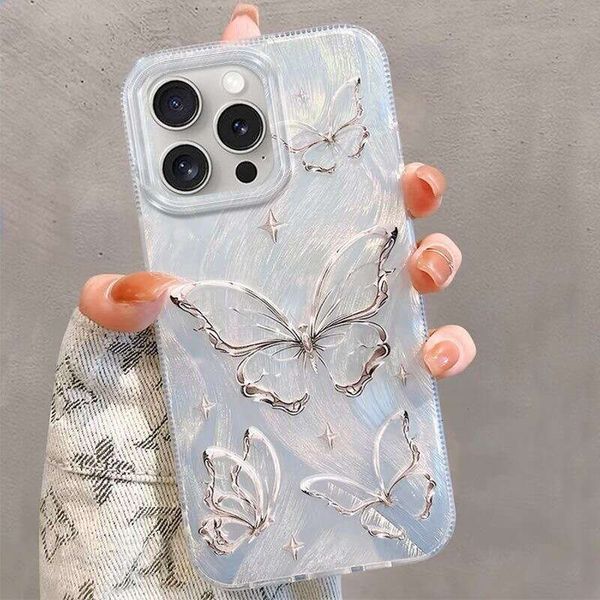 Mercury Butterfly Compatible with Apple 16 Max Phone Case 15/14 Pro High-end Feel 13/12/11 Feather Gauze X/XR