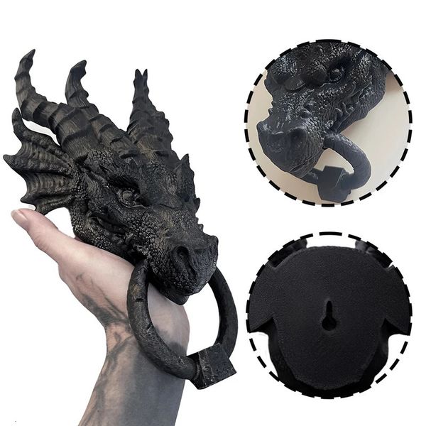 Dragon Door Knocker Goth Home Decor Gothic Home Dragon Wall Decor For Home Office Decor Dragon Head Statue Decoration 260106