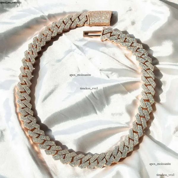 Necklaces Men Pendant Kibo IGI Custom Hip Hop Necklace Jewellery Vvs Sterg Sier Def 20mm Dia Moissanite 14k Rose Plated Cuban k Chain