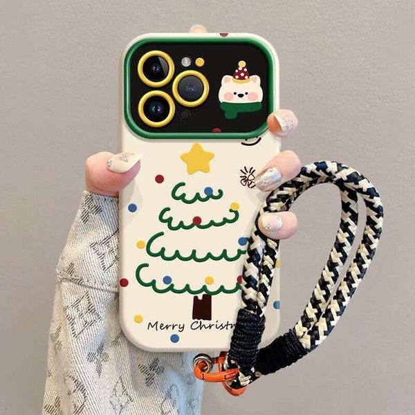 Dog Christmas Tree Compatible with Apple 17PRO Phone 16 Large Viewing Window 15 Matte 14 Shockproof 12/11 Soft Case X