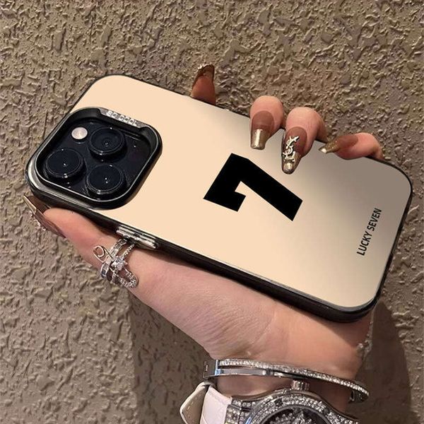 Suitable Apple 15promax mobile phone case lucky number iPhone 14plus protective case, anti-fingerprint for 13pm