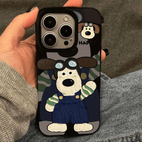Oil Painting Waving Palm Dog Compatible with Apple 16 Phone iPhone 15 Fun 14 Plus Soft Case 13 Hot Sale 12