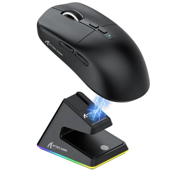 X6 Attack Shark Lightweight Wireless Mouse Up To 26K DPI RGB Backlight Charging Base with Wireless 3 Mode for Laptop Deskbtop 260112