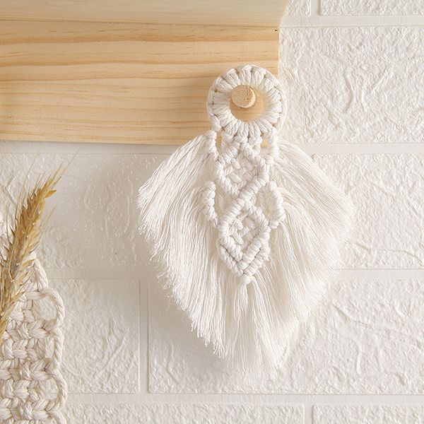 Decorative Leaf Macrame Wall Hanging With Bead Accents For Cozy Home Decor And Contemporary Wall Styling